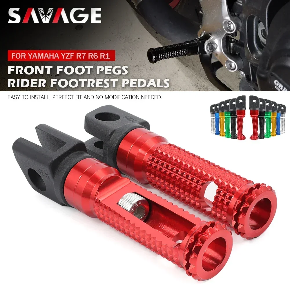 For YAMAHA YZF R7 R6 R1 Front Footrest Foot Pegs Rest Motorcycle Accessories Rider Pedal Footpegs Platform YZFR7 YZFR6 YZFR1