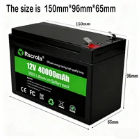 Batterie au Lithium Rechargeable 12V 40Ah, batterie 18650 alimentation cc pour pulvérisateur, haut-parleur Portable, Camping en plein air, voitures jouets 2