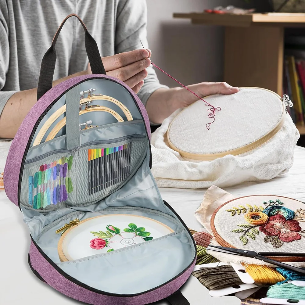 Embroidery Supplies Organizer, Large Capacity Craft Case with