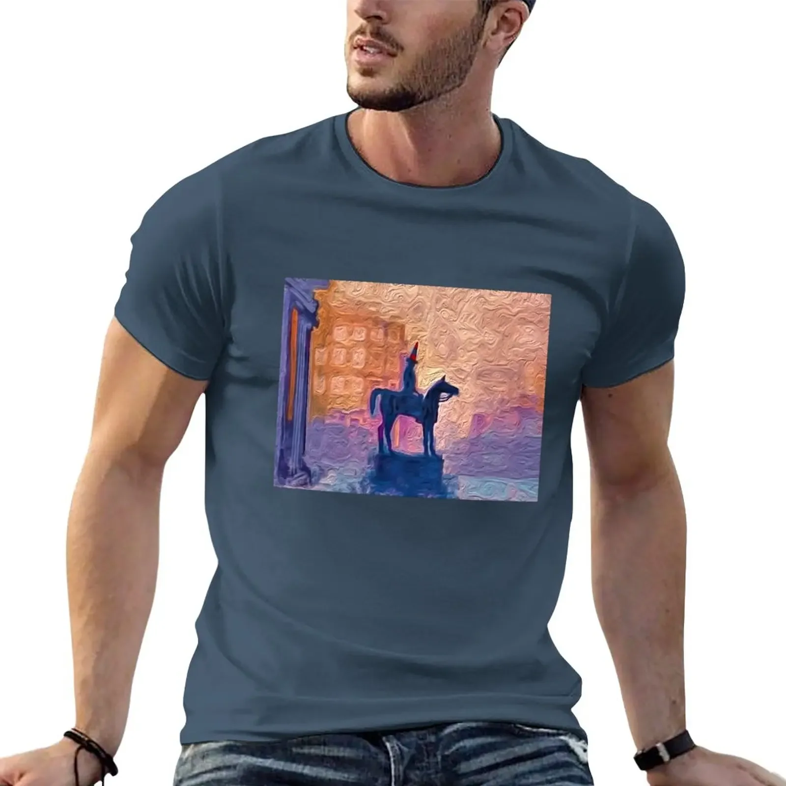 

Glasgow Cone Statue Digital Art T-Shirt summer tops funnys mens big and tall t shirts