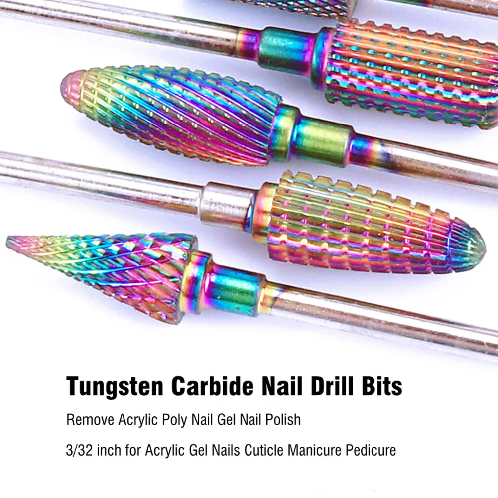 

Tungsten Carbide Nail Bit 3/32" Milling Cutter for Polishing Cuticle Remove Pedicure Manicure Accessories for Electric Nail File