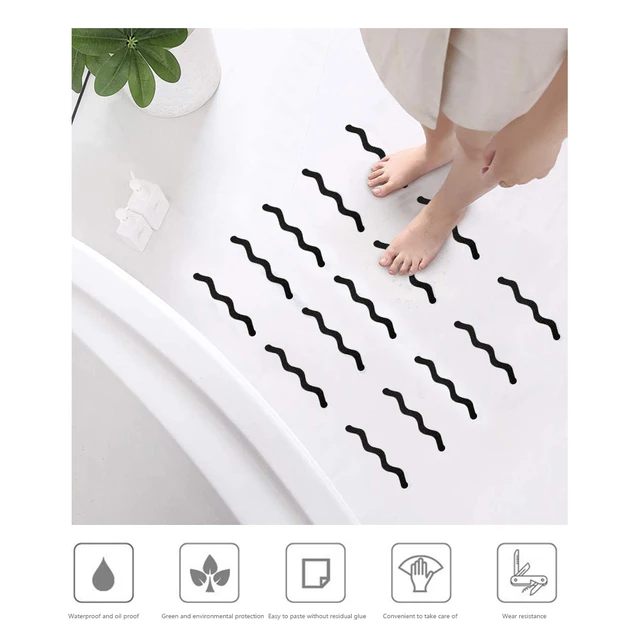 24 pcs Adhesive Bath Treads Non Slip Shower Stickers Strips Safety Anti  Slip Bathtub Stickers for Bath Tub Shower Stairs Ladders Boats,Bathroom  Tubs Showers Treads 