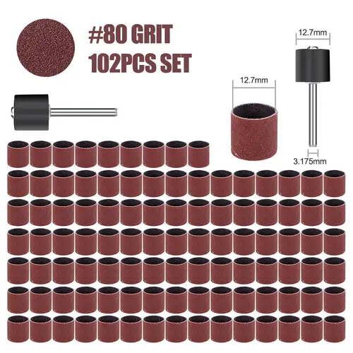 CMCP Sanding Drum Set Grit #80 #100 #120 Dremel With Sanding Mandrels Sanding Bands For Dremel Rotary Tools Abrasive Tools - Image 23