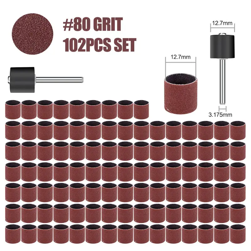 CMCP Sanding Drum Set Grit #80 #100 #120 Dremel With Sanding Mandrels Sanding Bands For Dremel Rotary Tools Abrasive Tools - Image 23