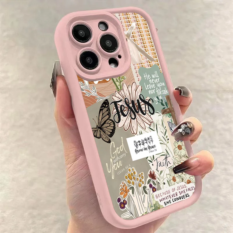 Jesus Collage Pattern Thick Shockproof Phone Case with Soft Cover