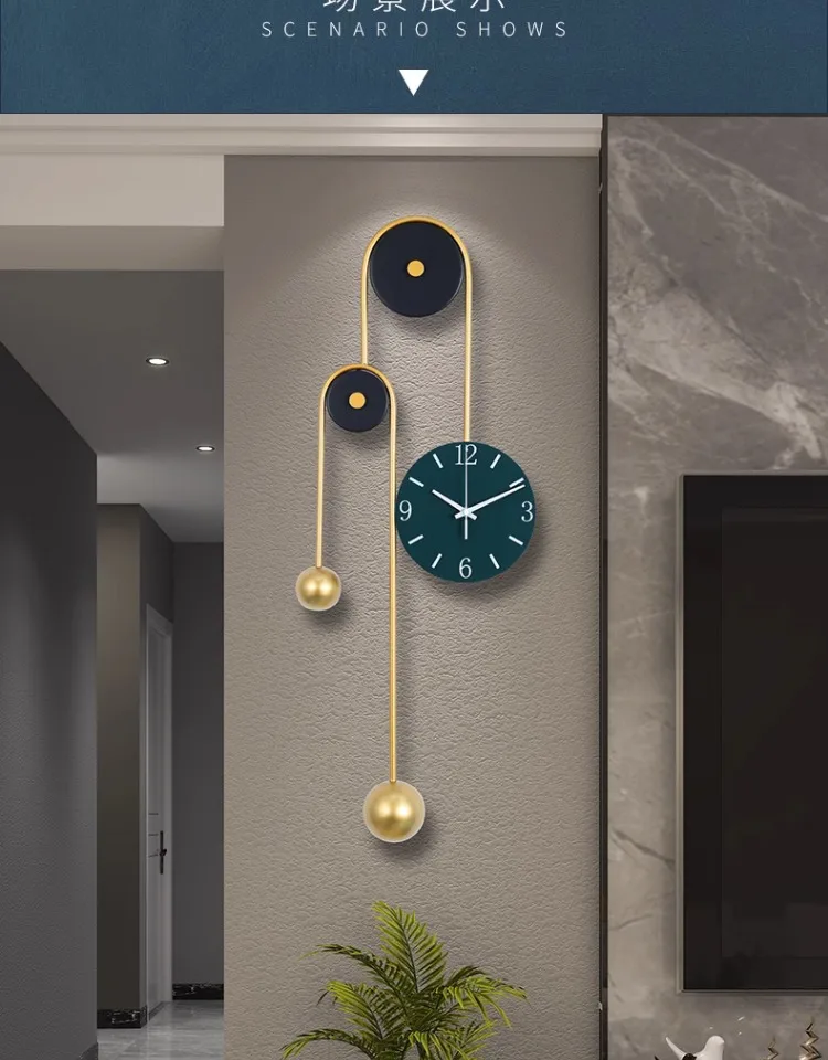 Description Picture 6 of itemSilent Hanging Wall Clock Classic Chic Pendulum Design Wall Clock Modern Art Pendule Horloge Murale Home Decorating Items