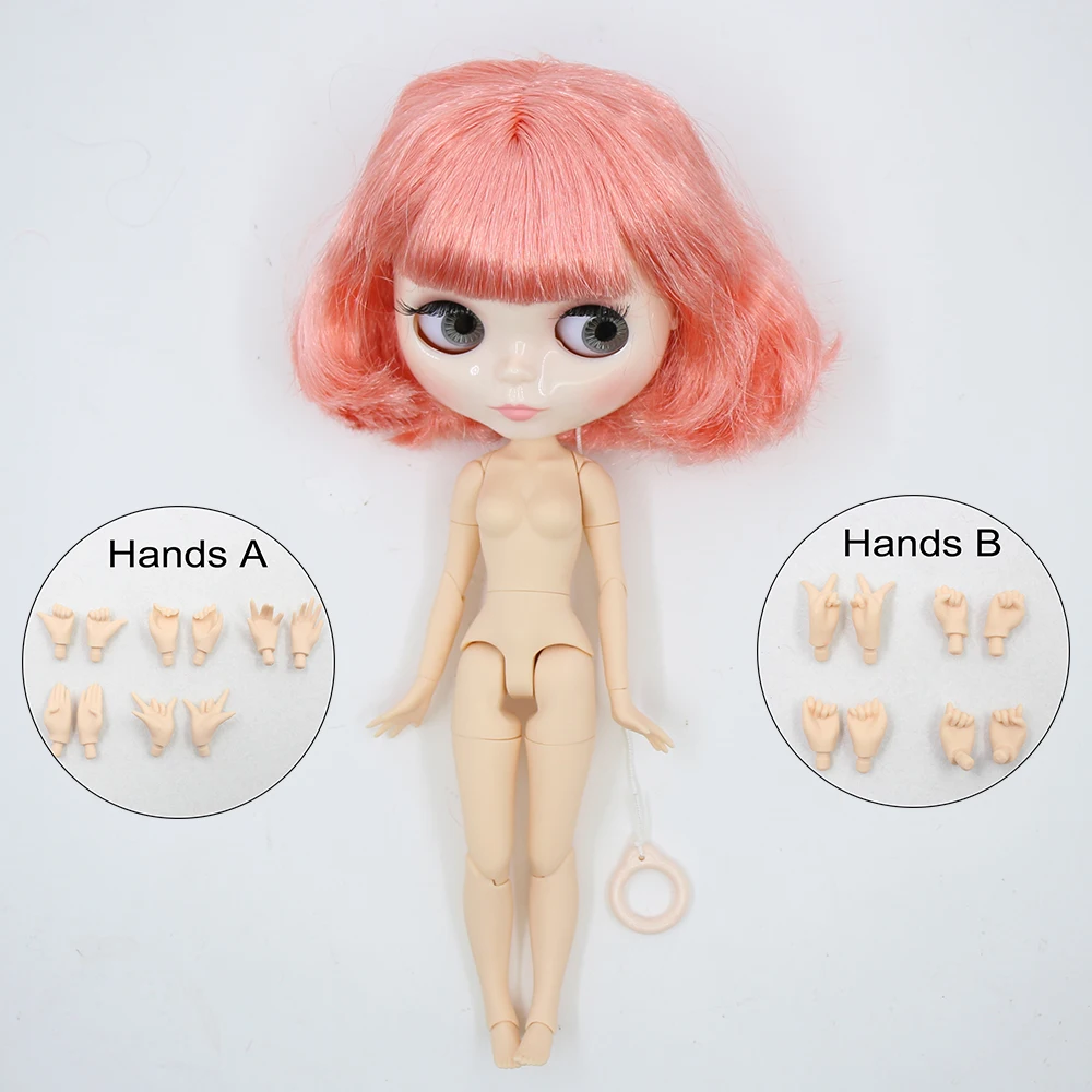 Neo Blythe Doll with Pink Hair, White Skin, Shiny Cute Face & Custom Jointed Body 1