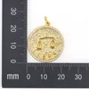 New Twelve Constellation Pendant Necklace CZ Gold Plated Charm Zodiac Metal Astrology DIY Keychain Jewelry Accessories For Women 4