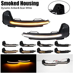 Dynamic LED Turn Signal Light, Side Mirror Indicator Lamp (Dynamic Amber - White)