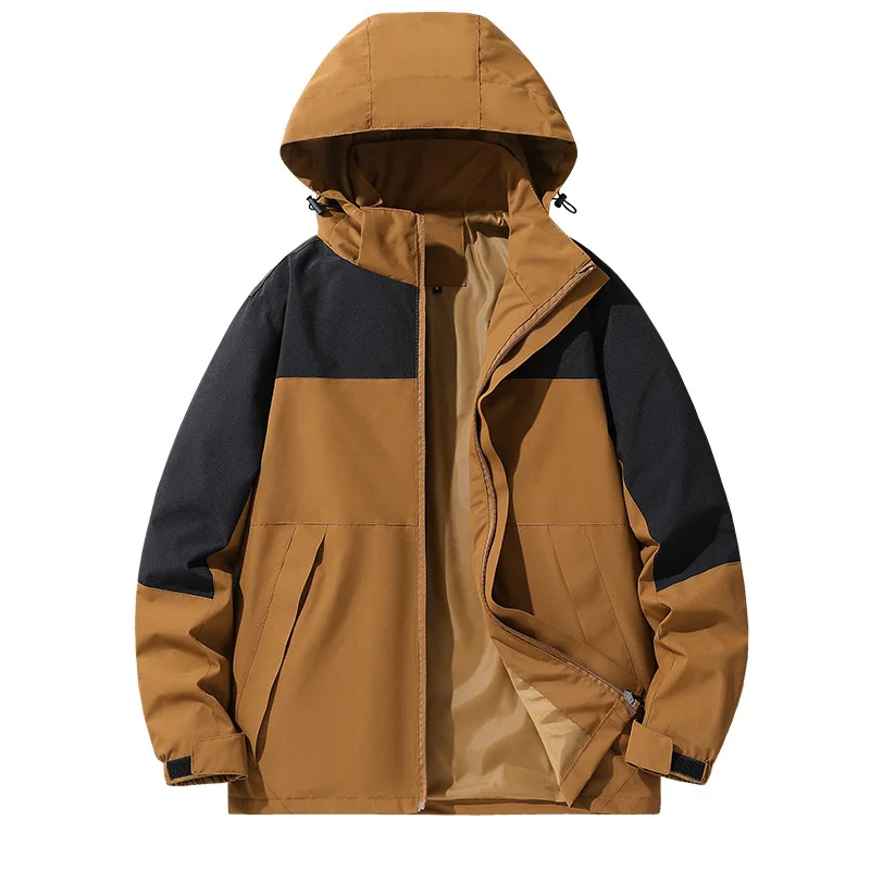 Men Plus Size Hooded Jacket Outerwear Spring and Autumn Tourism Sports Coat Zipper Jacket Single Layer  M-5XL Unisex Clothing extreme ski sports shower curtains natural snow scene tourism vacation spot home bathroom decor waterproof polyester curtain