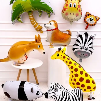 만화 동물 알루미늄 필름 풍선 장식 배열 어린이 아기 백일 보름달 생일 파티