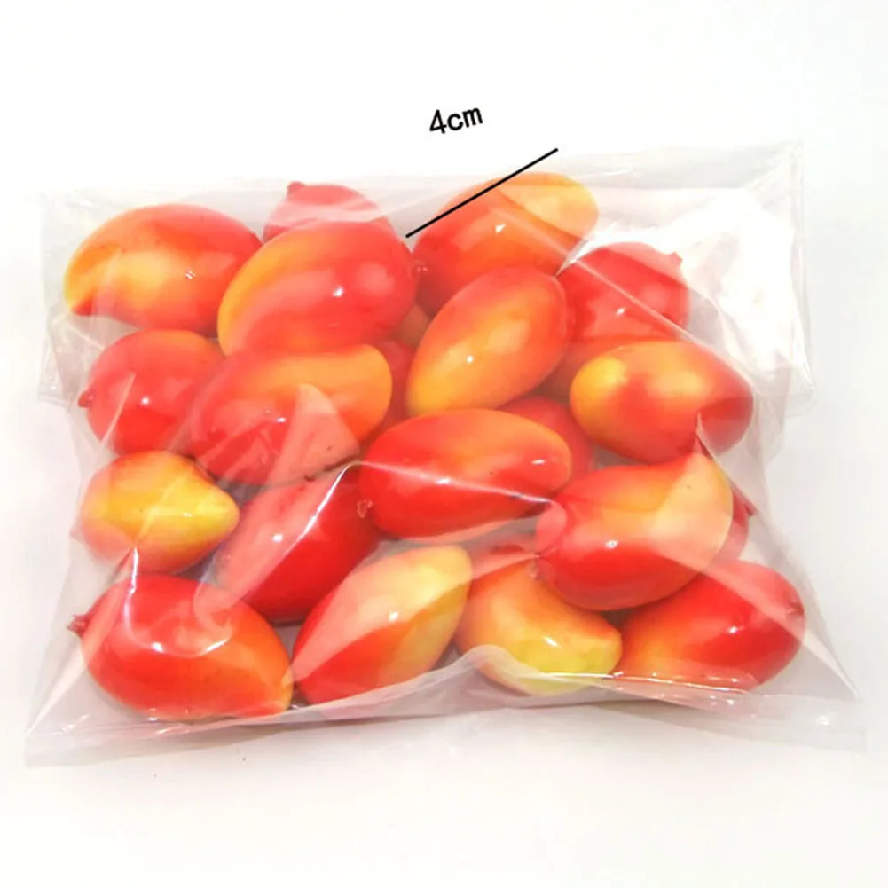 10PCS 3cm Mini Artificial Fruits Foods Plastic Fake Apple Mango Orange Lemon Banana Strawberry Home Decoration