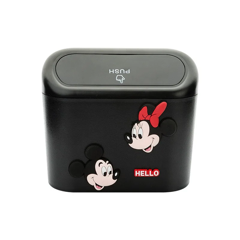 Disney Anime Mickey Minnie Mouse Car Trash Can Cute Corgi Car Storage Bucket Auto Interior Accessories