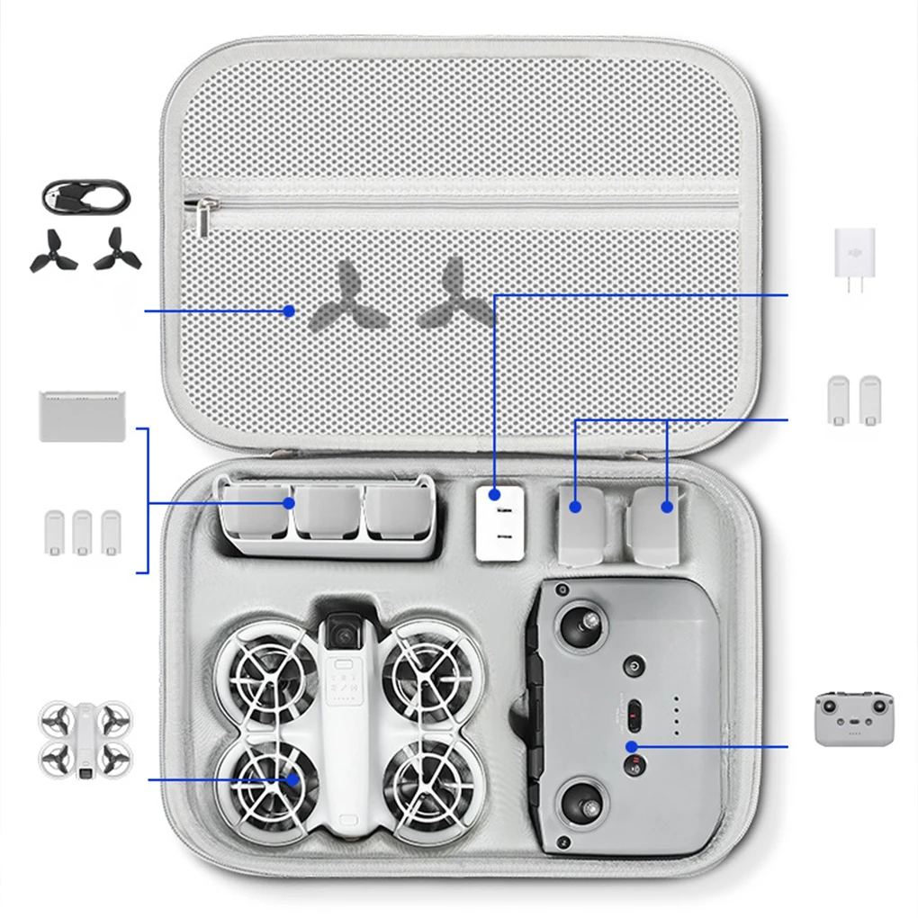Storage Bag for DJI NEO Integrated Carrying Case Handbag Travel PU Suitcase with Shoulder Strap Drone Accessories