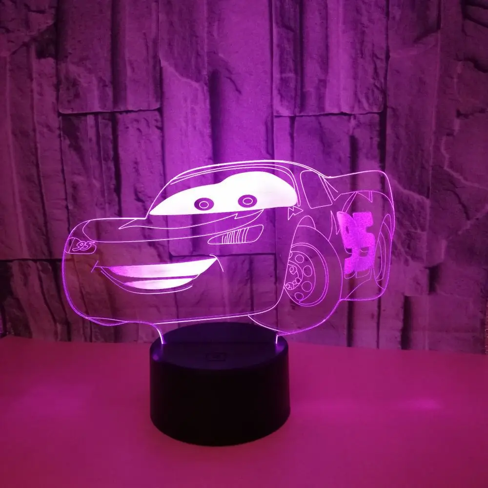 

USB Car Story 3D Night Light Colorful LED Touch Remote Control Gradient Illusion Light Eye Protection Gift Friend Table Light