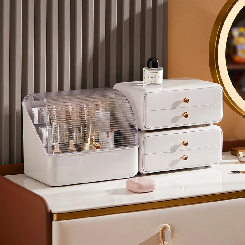 

Cosmetics Storage Box Dressing Table Dustproof Skin Care Cabinet Desktop Rack Box Drawer Makeup Storage Box