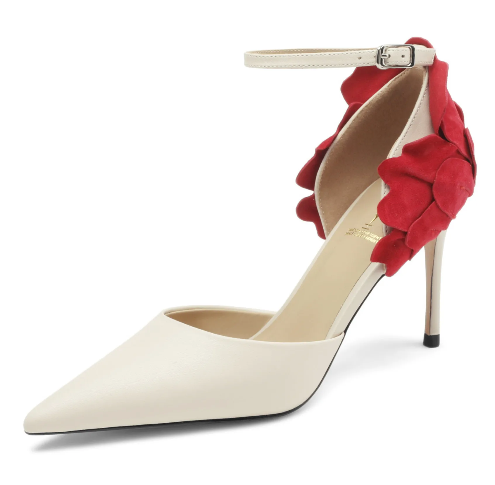 

ENMAYER 2023 New Sexy Ladies Mixed Colors Summer Shoes Buckle Genuine Leather Sandals Woman Thin High Heels Sandals