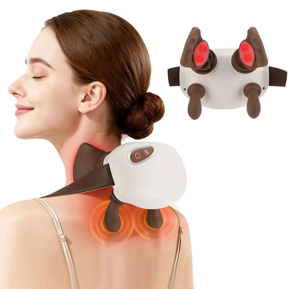 Bionic Neck Shoulder Massager Heating Electric Simulated Human Hand Kneading Waist Leg Body Muscles Massage Machine Deep Relax