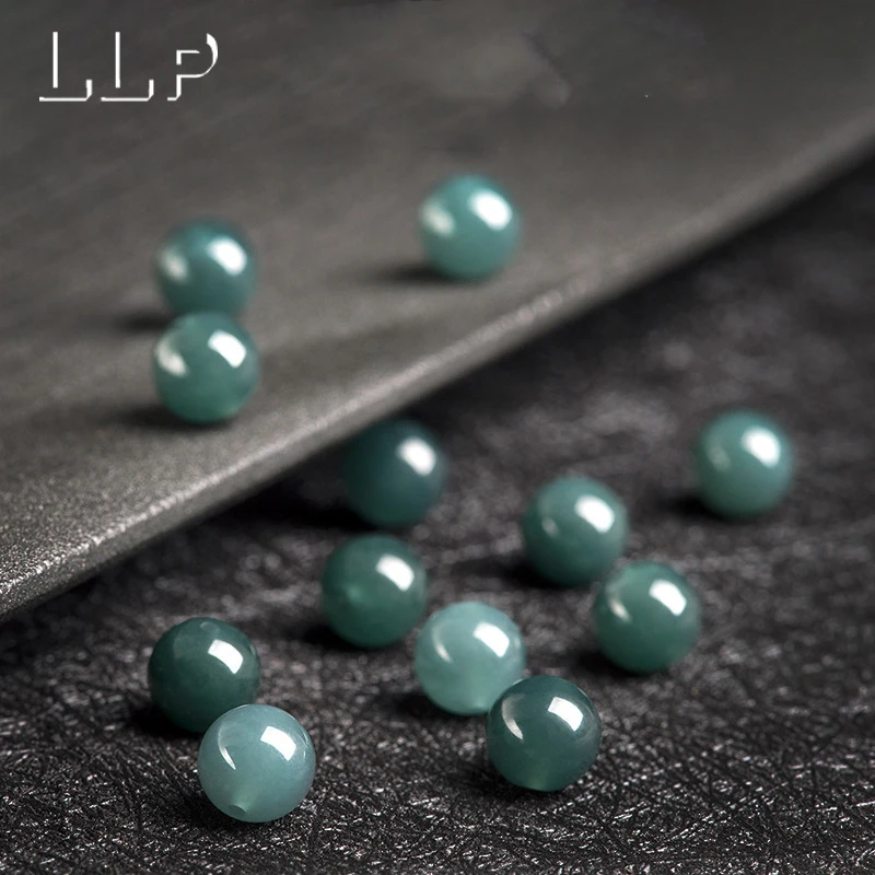 Natural Blue Water Jade Round Beads - 10 Piece Set for DIY Jewelry Crafting, Various Sizes Available