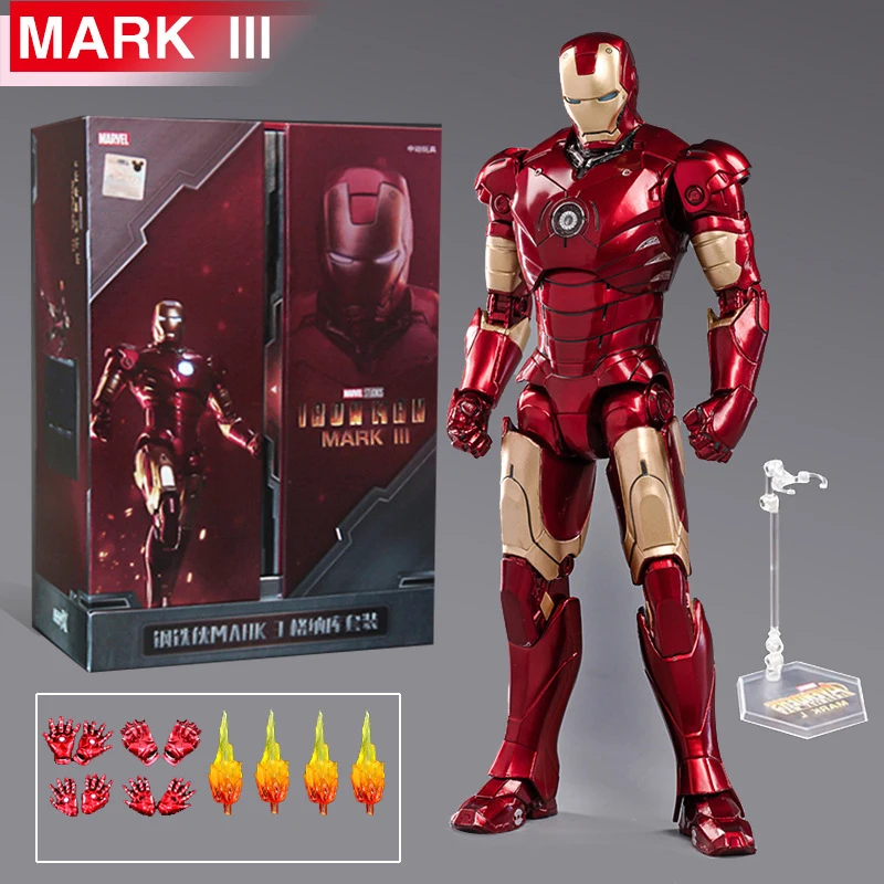 Zd Toys Marvel Iron Man Mark 3 Anime Action Figures Superhero 7 Pollici Joint Mobile Model Boy Children Toys Gift