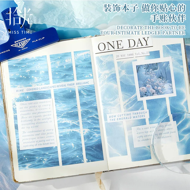 20 pcsVintage INS Color water ripple material paper Creativity Decorative Hand Account Diary Album Scrapbooking Background paper