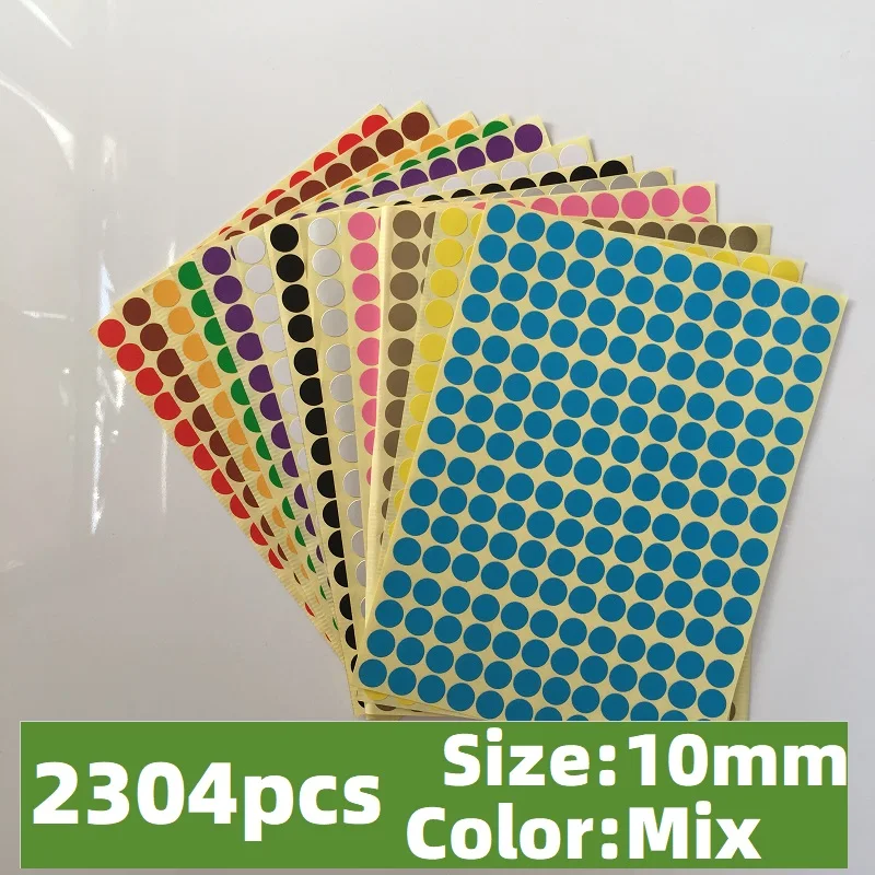 Coloured Dot Stickers, 10mm Circle Stickers 16 Colors/Sheet Planner Stickers For Home Office Supplies,2640 Pieces