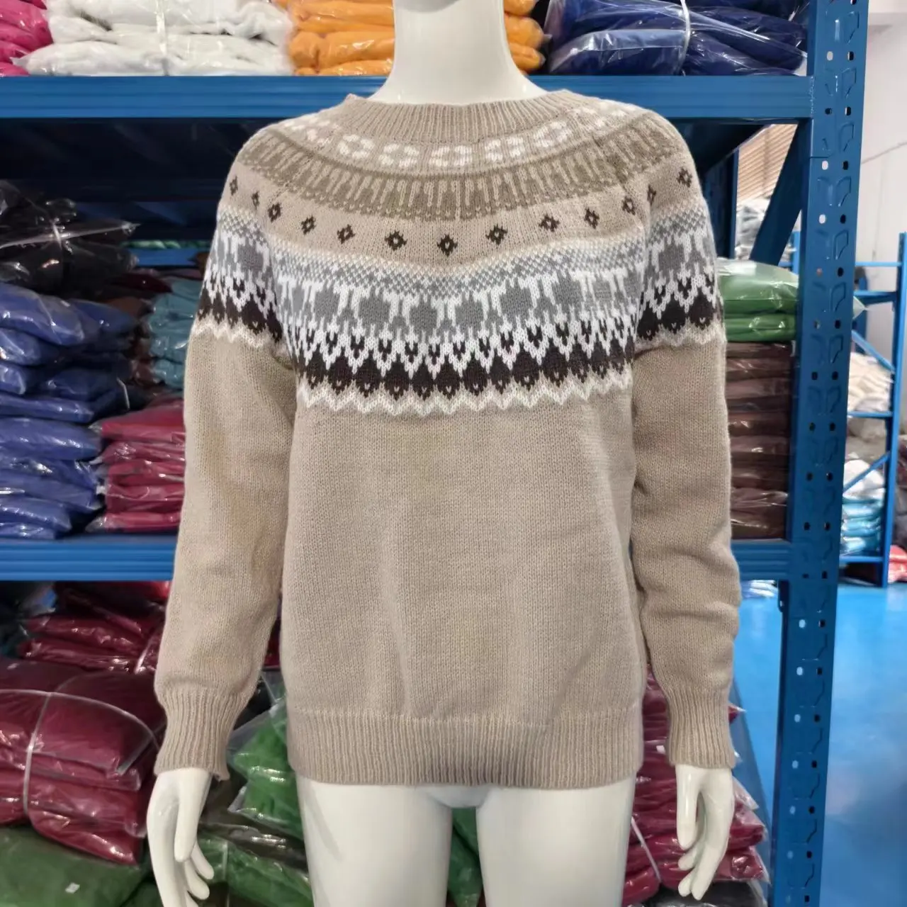 Women Knitted Sweaters Autumn Winter Patchwork Knitwear