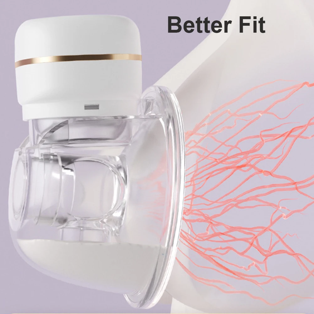 2/1pcs Wearable Breast Pump Electric Breast Pump Hands Free Low Noise Milk Puller with 26mm Silicone Flange for Breastfeeding 3