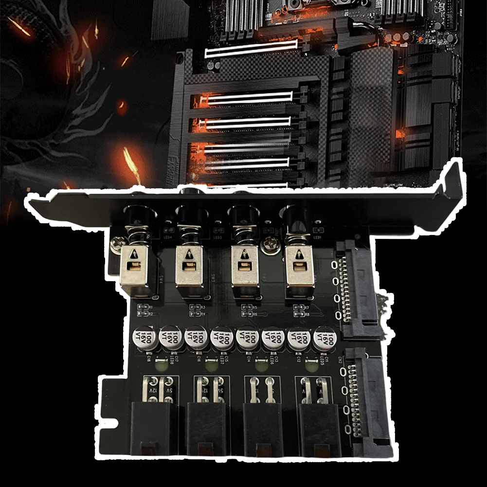 Power Expansion Card Dual Channel Hard Drive PCI Expansion Card 4 Bit Free PCI Bit Expansion with SATA Cable Power Control SSD