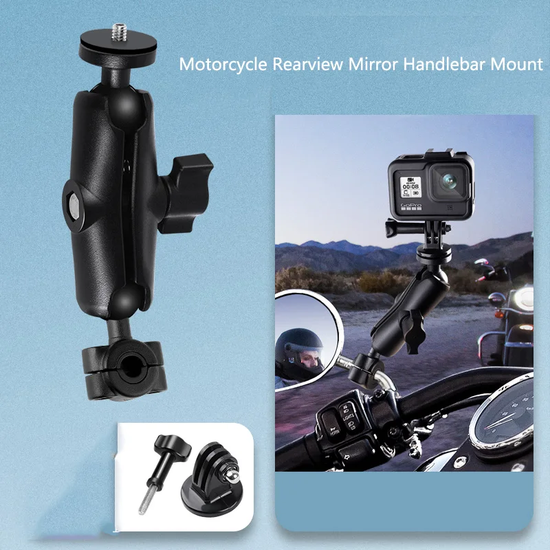 Motorrad Halterung für Insta360 X5/X4/X3/ONE X2/ONE X, Motorrad/Fahrrad Lenker klemme Kompatibel mit GoPro Hero 13/12/11/10/9/Max, DJI Osmo Action, Insta 360 Ace/Ace Pro/ONE RS,Akaso Action Kamera