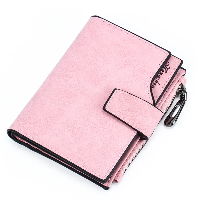 

New Leather Women Wallet Hasp Small and Slim Coin Pocket Purse Women Wallets Cards Holders Luxury Brand Wallets Designer Purse