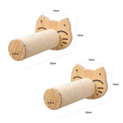 Wall - Mounted Cat Climbing Shelf with Sisal Post and Four - Step Stairway - As picture (2 scratching posts b)