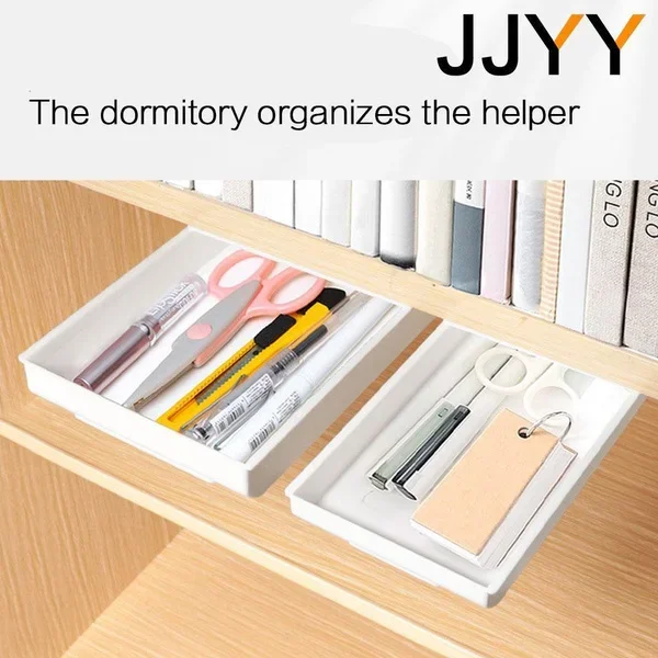 Description Picture 5 of itemJJYY Organizer Wall Mounted Drawer Organizer Under Desk Makeup Brush Organizer Office Stationery Storage Box Storage