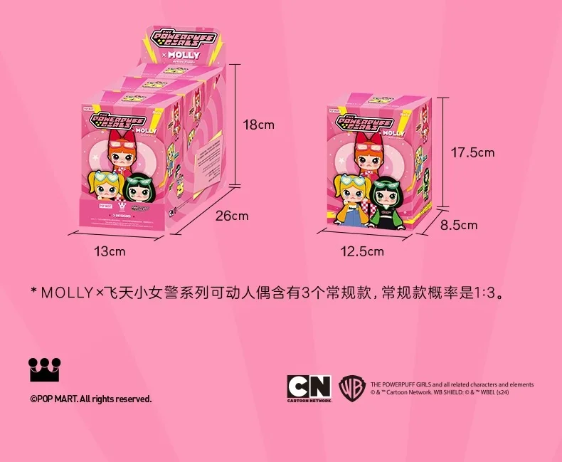 Oryginalne Molly X Powerpuff Girls Blind Box Zabawki Ruchome