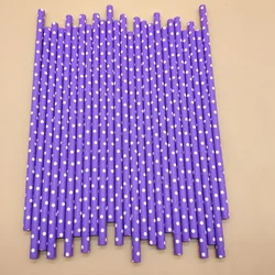Pack of 25 Eco - friendly Purple Paper Straws (B)