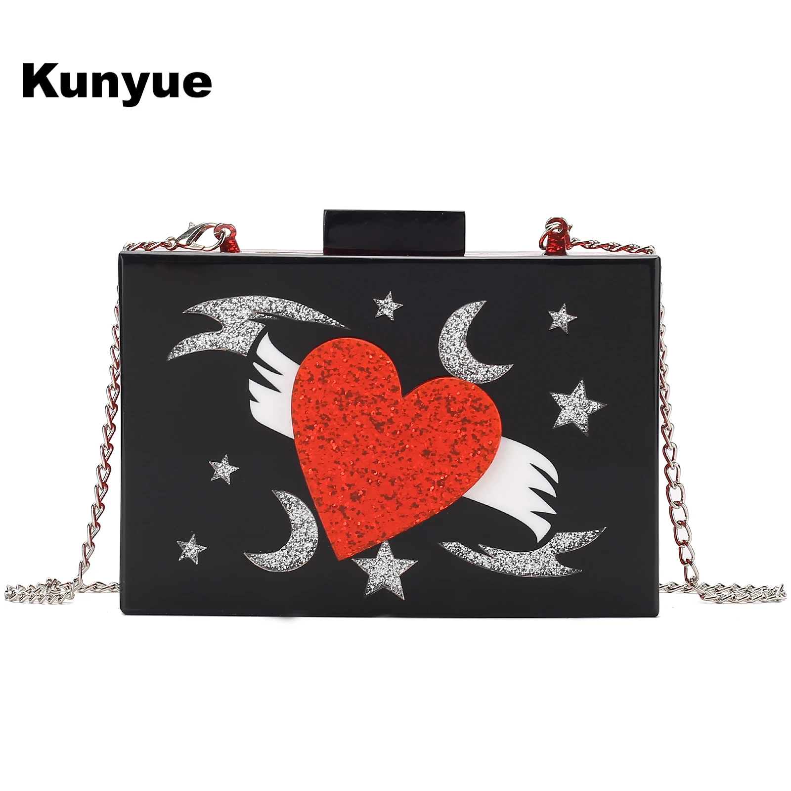 

23 Модные женские акриловые вечерние сумки с геометрическим рисунком, шикарный женский Блестящий клатч с блестками в виде Луны, звезды, сердца, кошелек в стиле пэчворк, милые сумочки