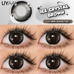 Gray Lenses Black Colored Contact Lenses for Natural Beauty and Big Eye Look (Ice crystal Brown)