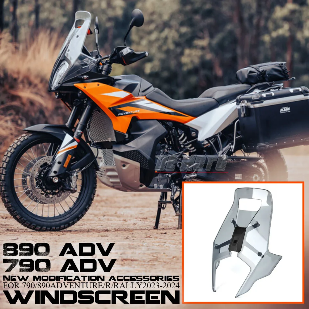 

Motorcycle Acrylic Rally Windshield Wind Deflector Screen Shield Windscreen Visor For 390 790 890 ADV Adventure 2019-2022 2021