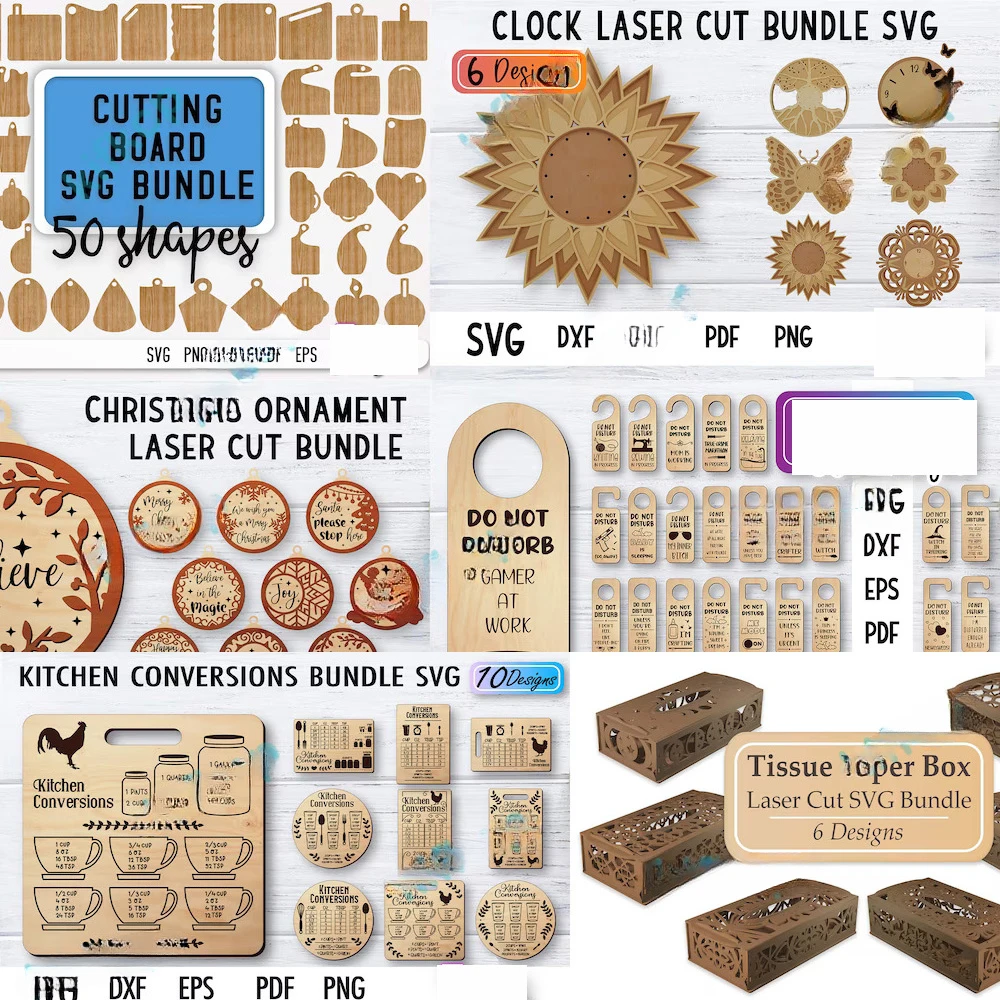 Laser Cut Designs Files 735 Laser Cut Designs Vector Toy Gift Decoration Art Files Bundle SVG DXF EPS Format