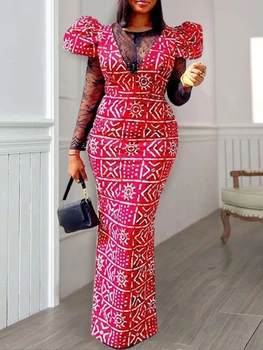 Itoro Ankara Lace Patchwork O Neck Gown