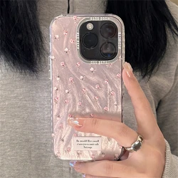 Korean Pink Flower Gradient Shockproof Phone Case - Cute Aesthetic Cover - iPhone 11 (Pink)