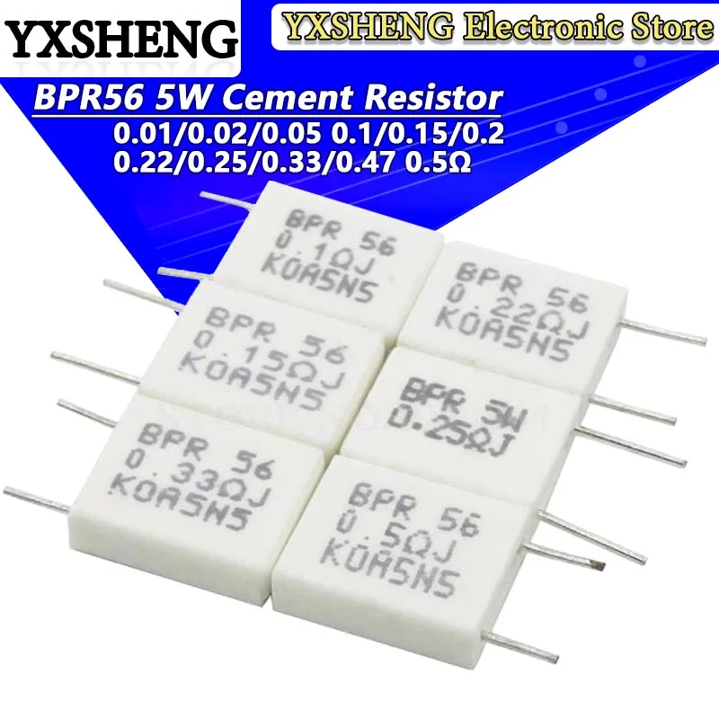 Non-Inductive Ceramic Cement Resistor 10PCS BPR56