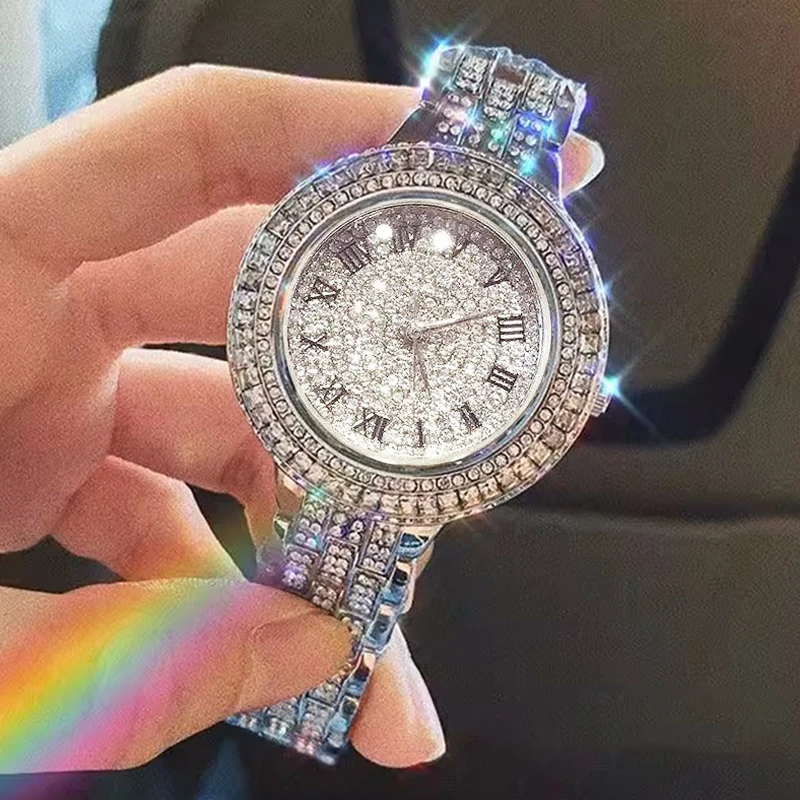 Women Watches Shining Diamond Luxury Quartz Gold Bracelet Ladies Zircon Crystal Wristwatch Clock Gifts women watches,electronic watch