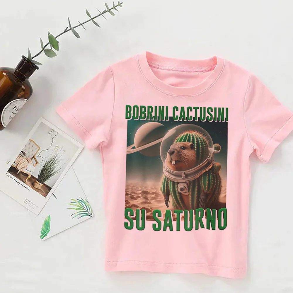 Italian Brainrot Animals Kids T-shirt - Cute and Absorbent Casual Summer Tee