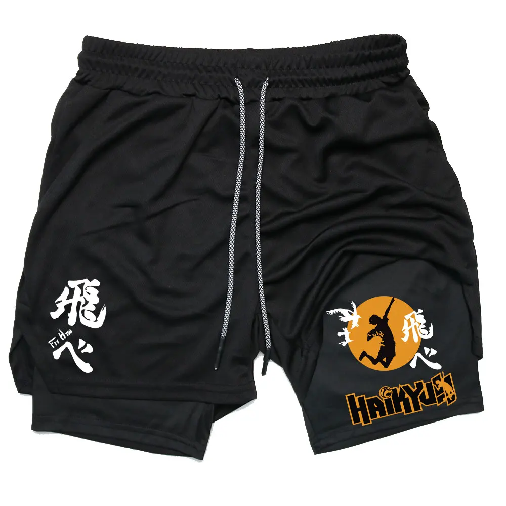 Anime Haikyuu Shorts Quick-drying Fitness Performance For Men Sport Workout Training Bodybuilding Volleyball GYM 2