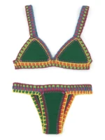 Green Crochet Bikini Set Women Bathing Suit Beachwear Swimwear Feminino Bikinis Maillot De Bain Femme Badeanzug Damen  Swimsuit