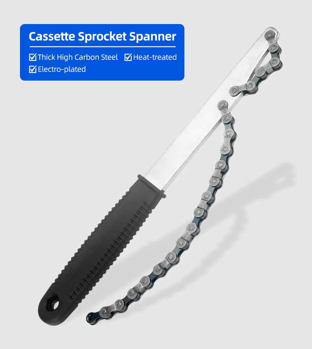 Description Picture 3 of itemBicycle Chain Whip Tool Lockring Removal Wrench For Shimano Sram Cassette Freewheel Assembly Disassembly Wrench Sprocket Remover