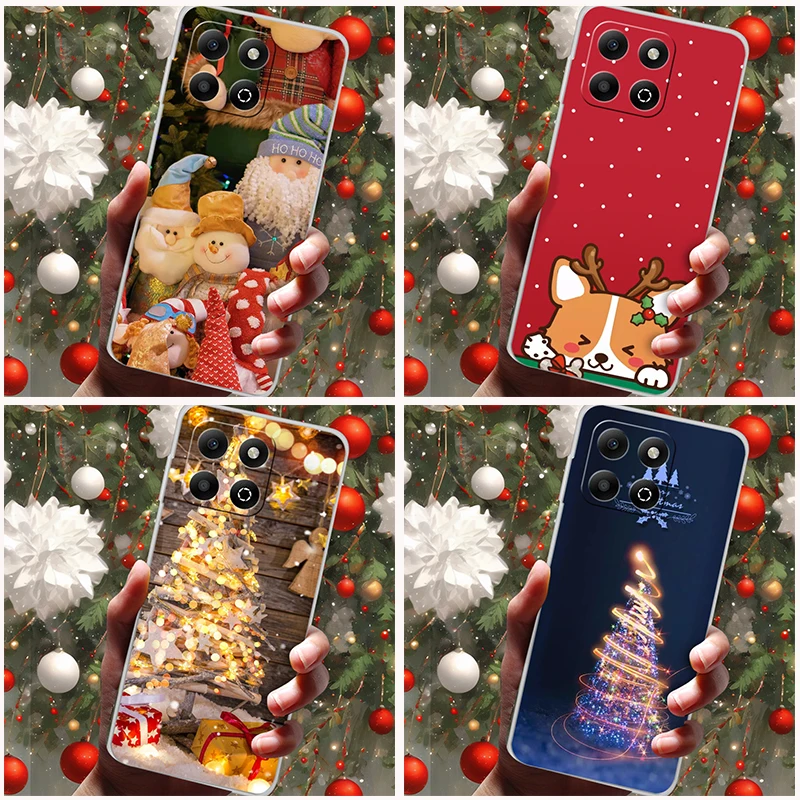 Festive Clear Silicone Phone Case - Soft TPU Christmas Design