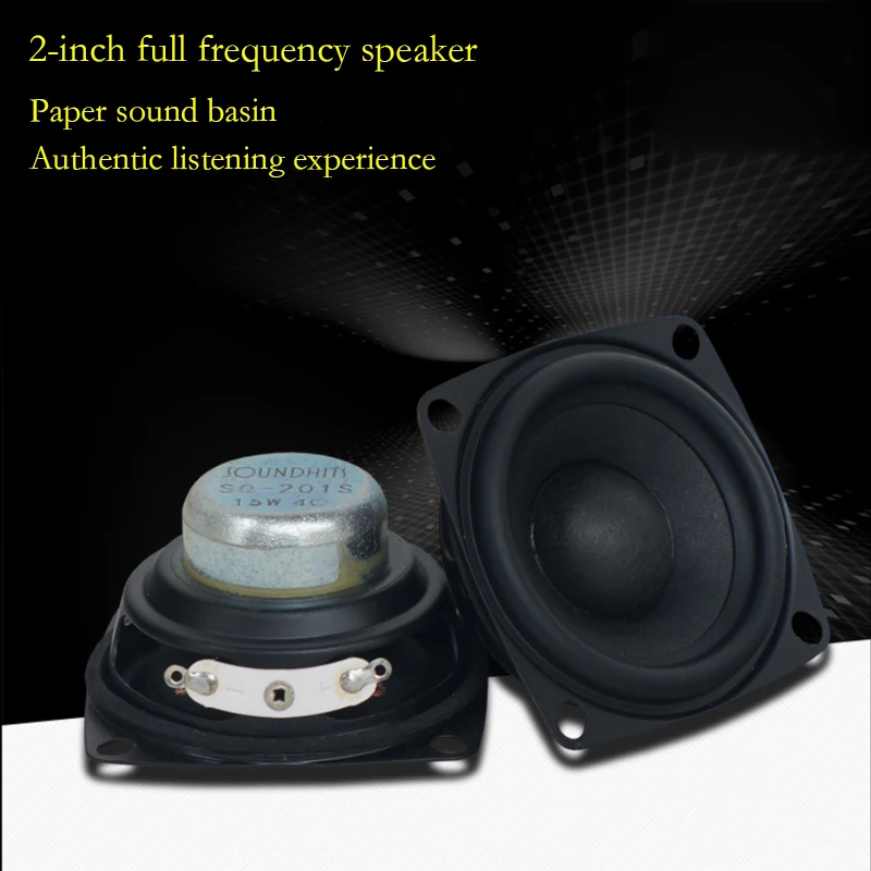 Hifi 2 Inch Full Range Speaker 4 Ohm 8 Ohm 15W DIY AudioTreble Mediant Bass Loudspeaker Computer TV Bluetooth Music Speakers