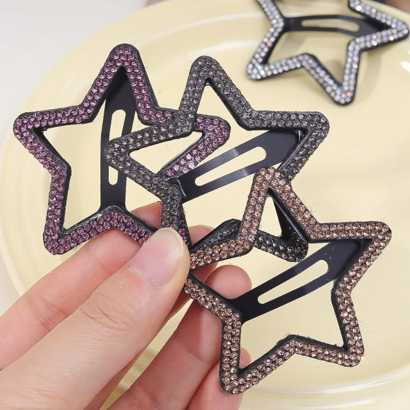 5 Mode Strass Haarspangen Koreanische Einfache Farbe Stern Welle Haarspangen Frauen Snap Haarnadel Haarklammer Artikel Kopfbedeckung Zubehör – Detail 4
